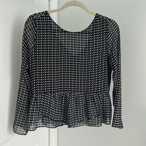 Zara | Trafaluc Women’s Peplum Navy Blouse